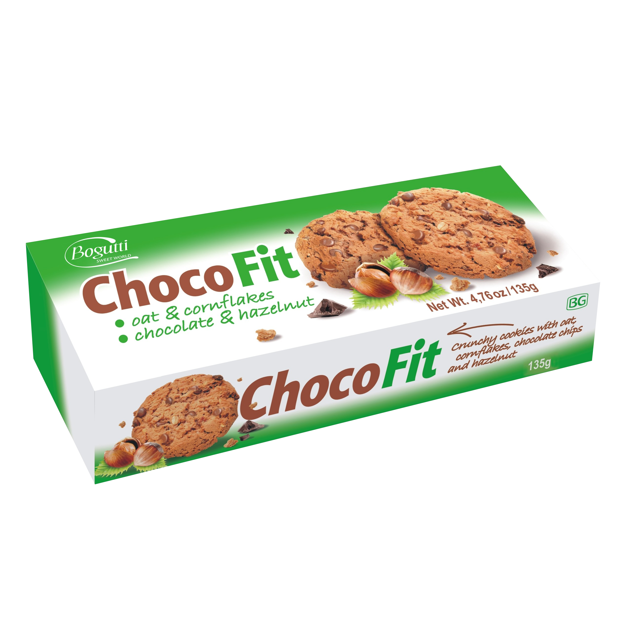 Choco Fit – Biscuits croquants aux flocons d’avoine et de maïs, chocolat et noisettes