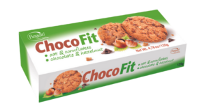 Choco Fit – Kruche ciasteczka z płatkami owsianymi, kukurydzianymi, czekoladą i orzechami laskowymi