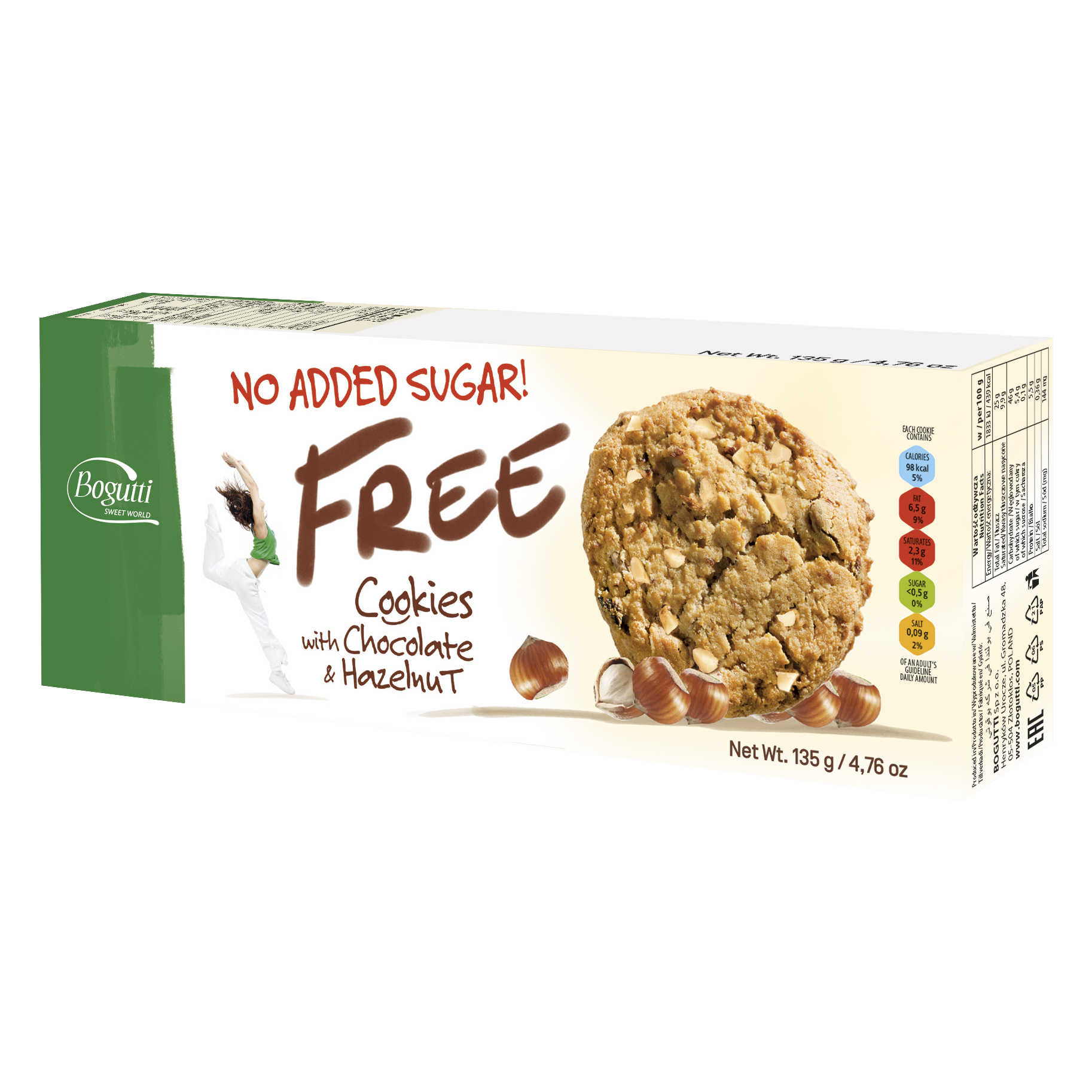 FREE – NO ADDED SUGAR Cookies with chocolate and hazelnuts