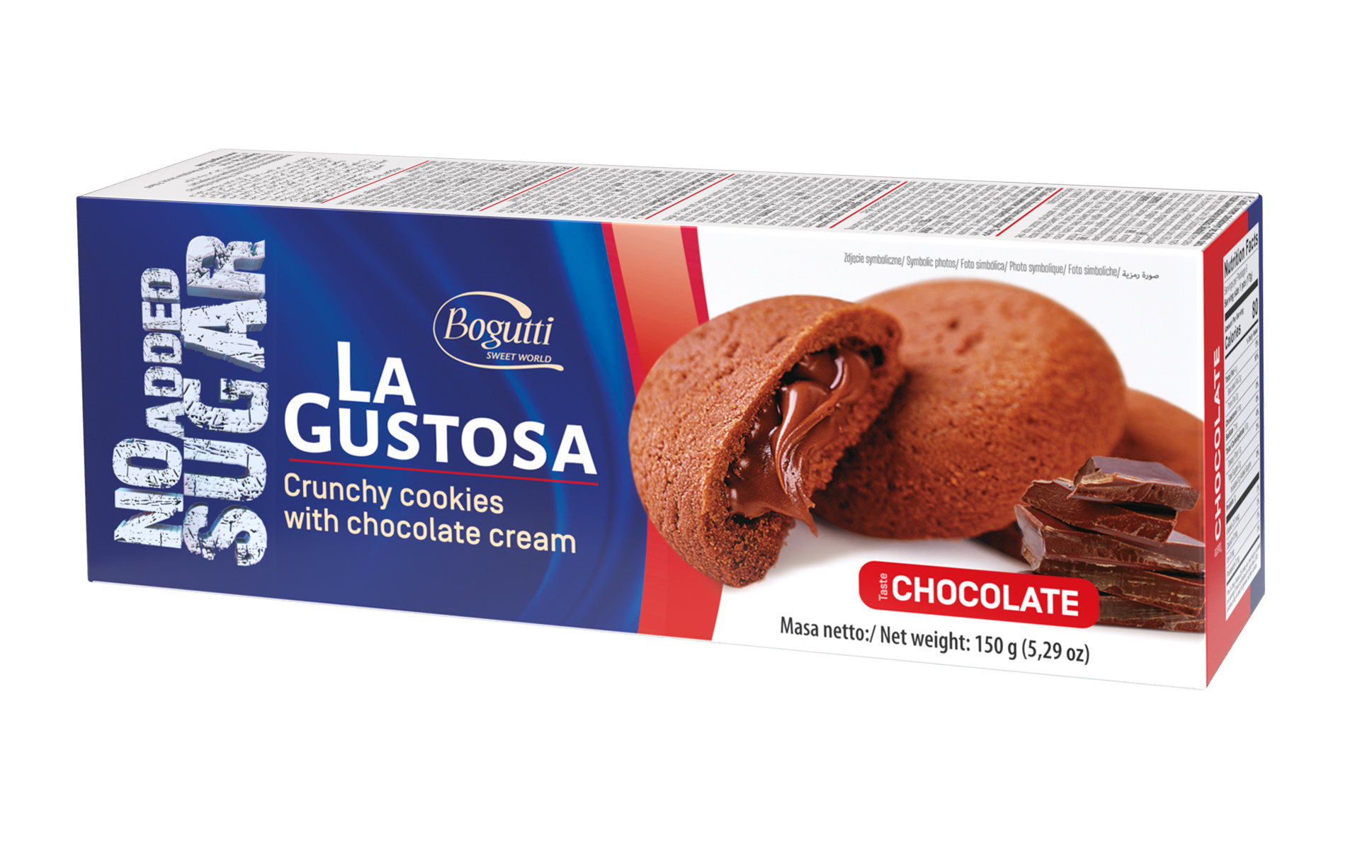 La Gustosa – Kruche ciastka z kremem czekoladowym bez dodatku cukru