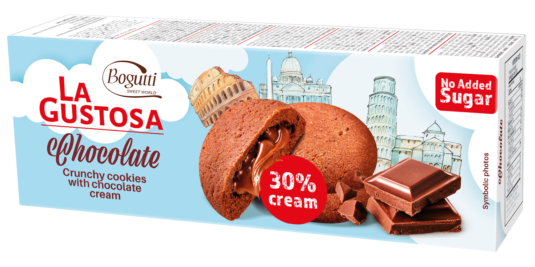 La Gustosa – Crunchy cookies with chocolate cream no added sugar