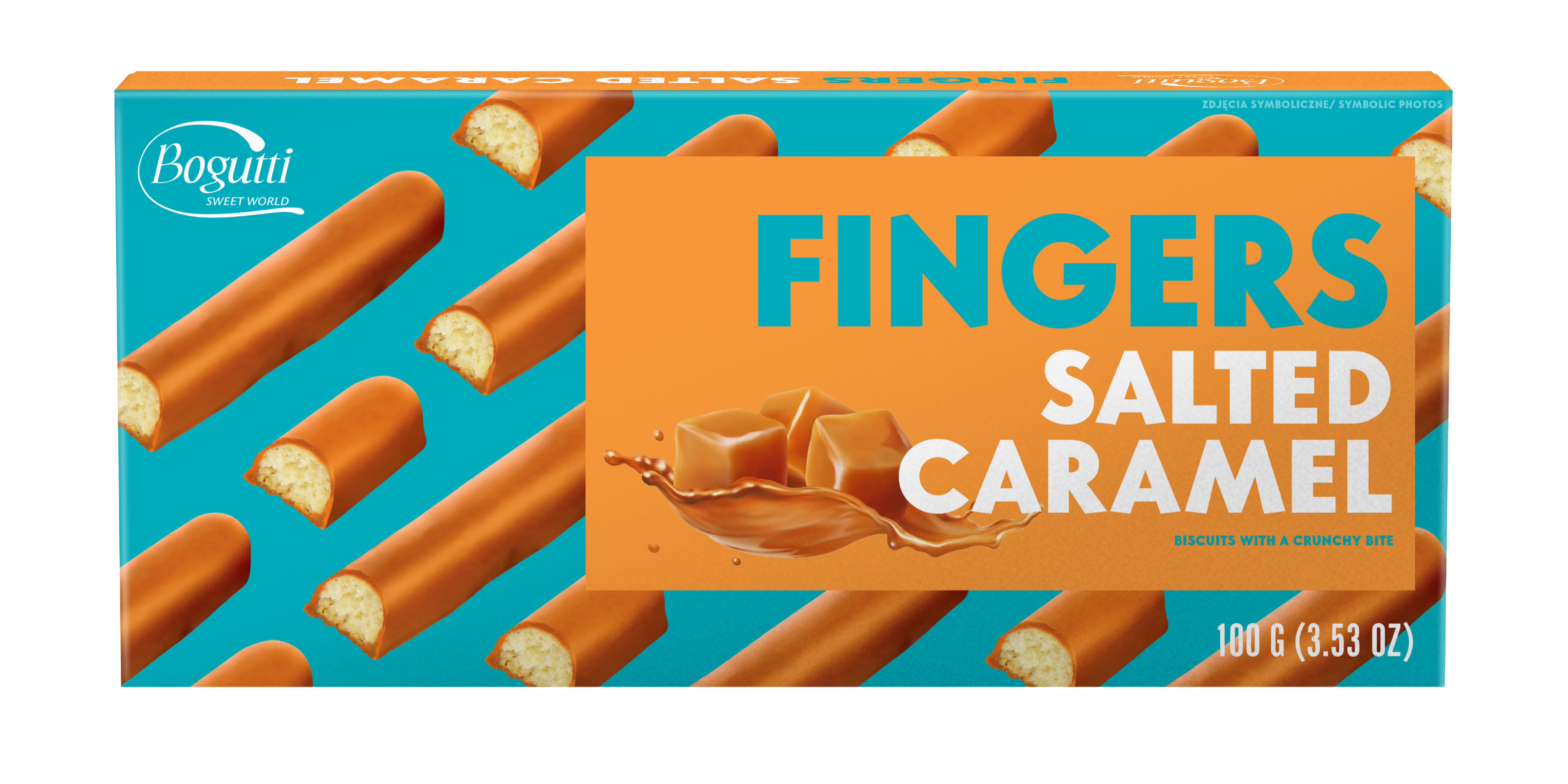 Fingers – Biscuits with salted caramel flavour coating