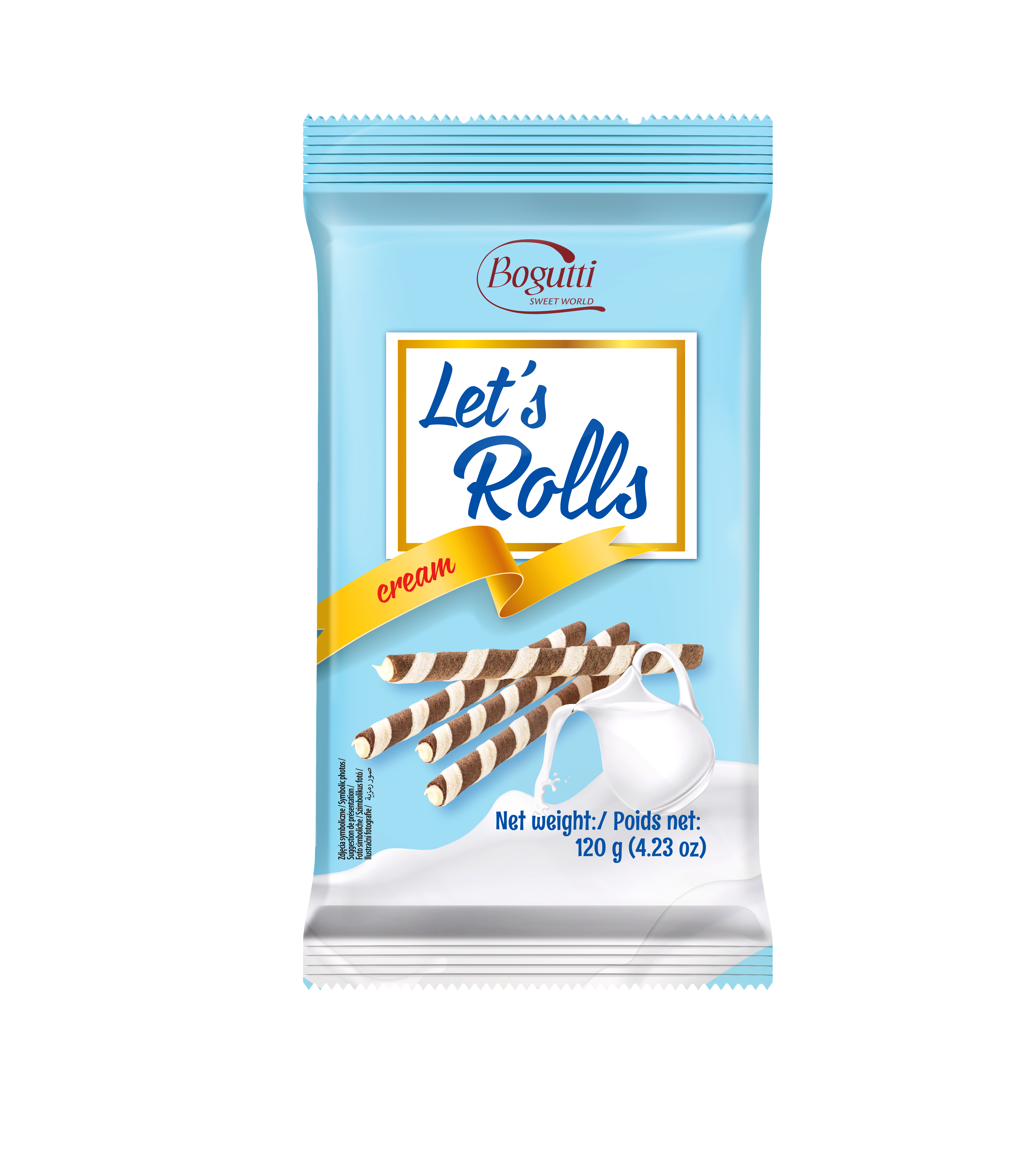 Wafer rolls with cream filling