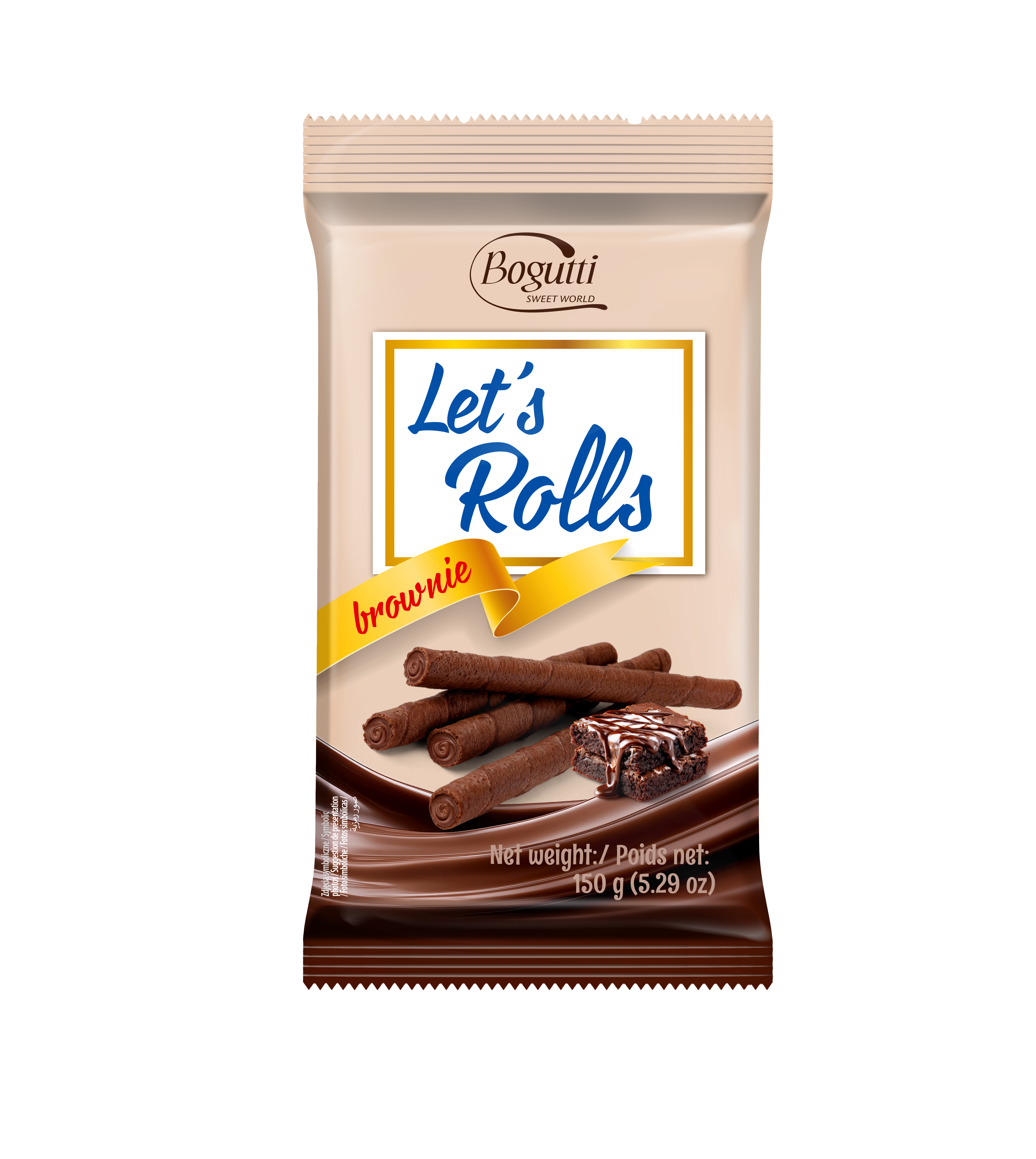 Rurki waflowe z kremem o smaku brownie