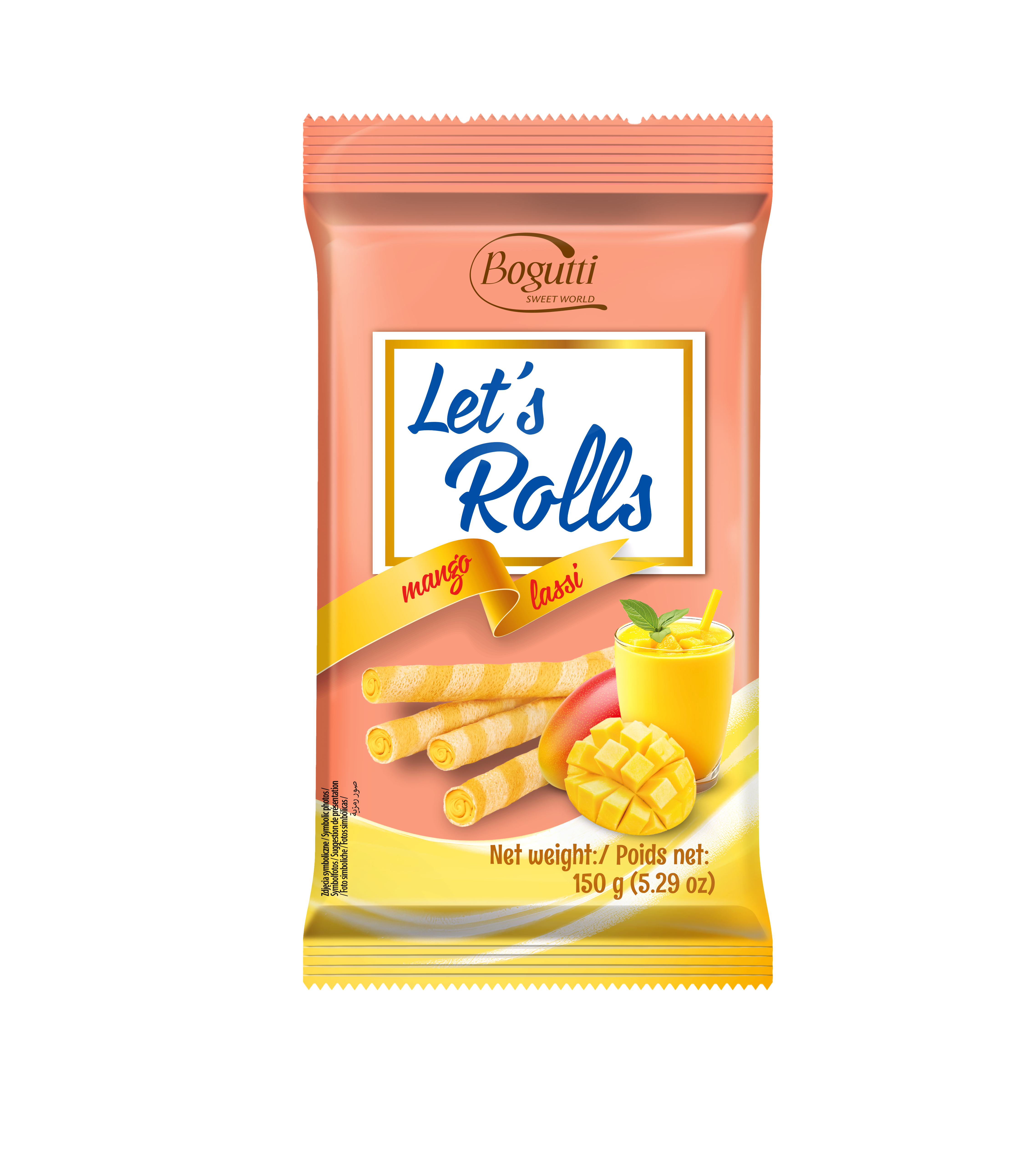 Rurki waflowe z kremem o smaku mango lassi