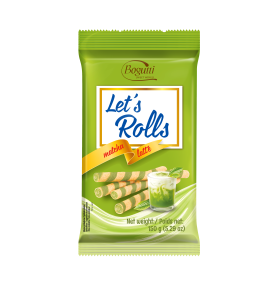 Rurki waflowe z kremem o smaku matcha latte