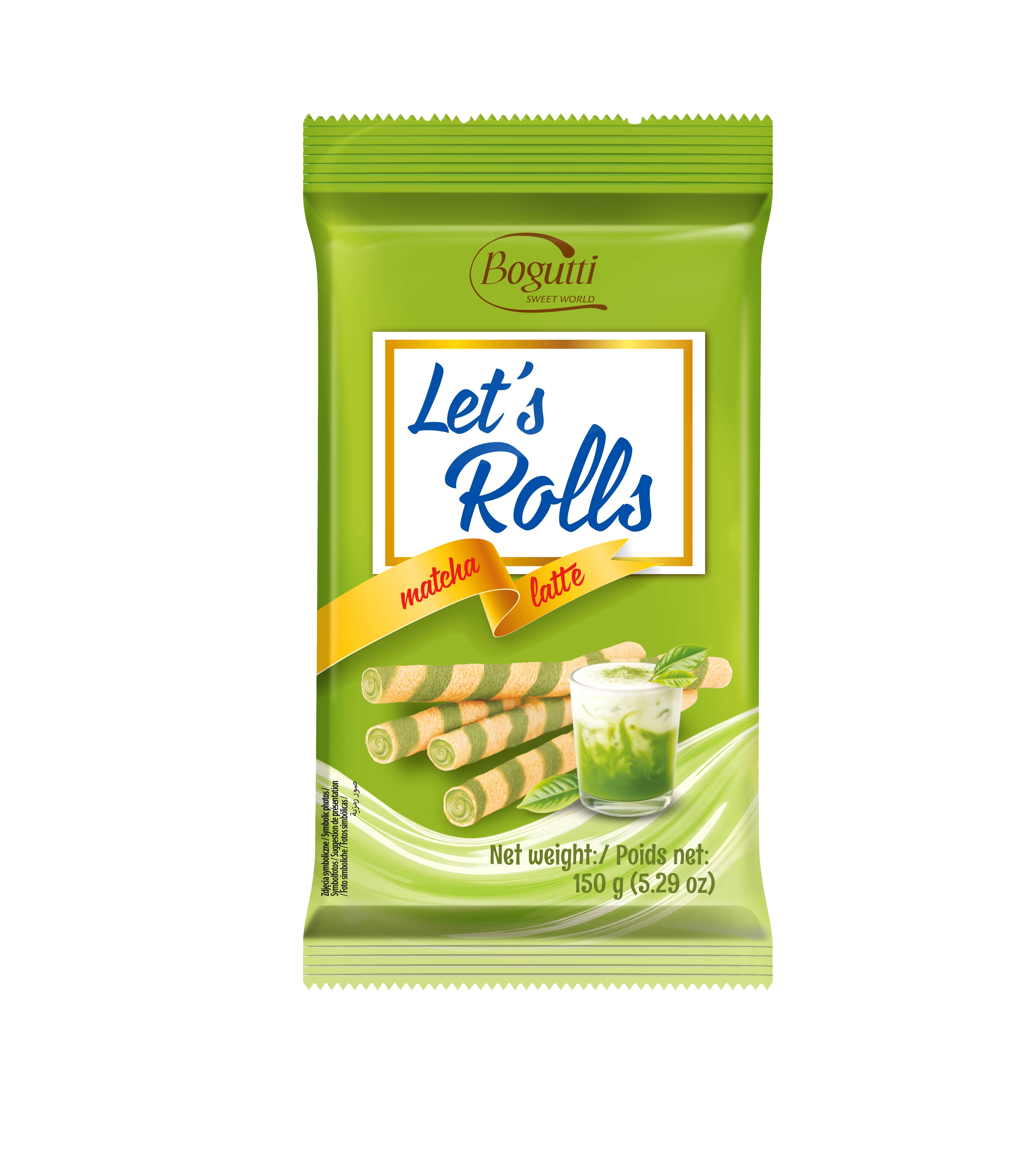 Rurki waflowe z kremem o smaku matcha latte